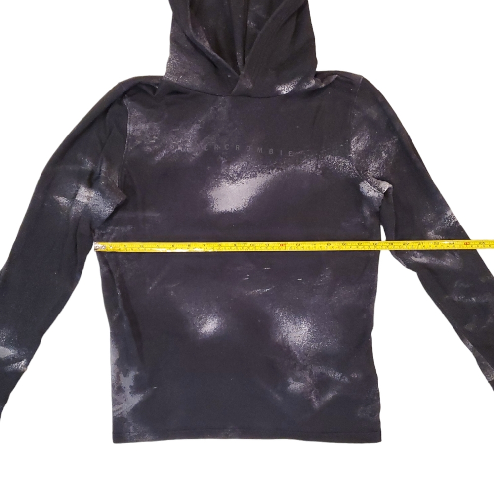 Abercrombie & Fitch Kids Black White Tie Dye Pullover Hoodie Size 16/ XL - Picture 3 of 7